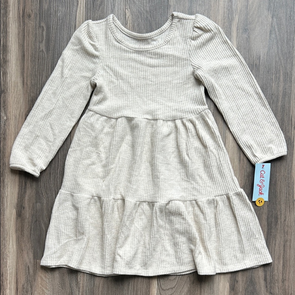 NWT Waffle Knit Tiered Dress with Pockets